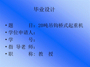 20吨吊钩桥式起重机毕业设计.ppt