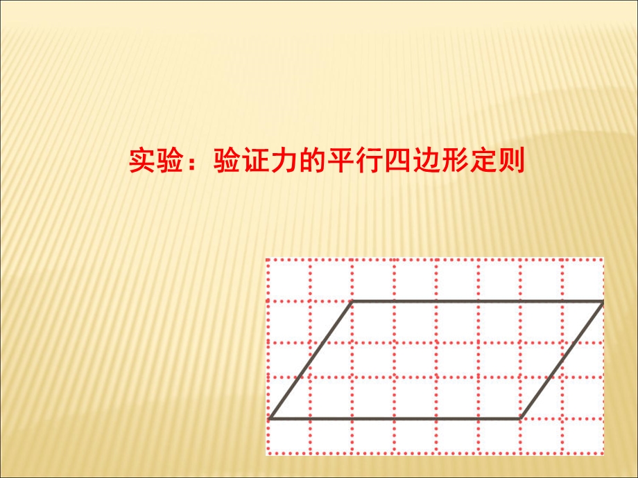 实验：验证力的平行四边形定则.ppt_第1页