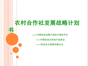 农业合作社计划书.ppt