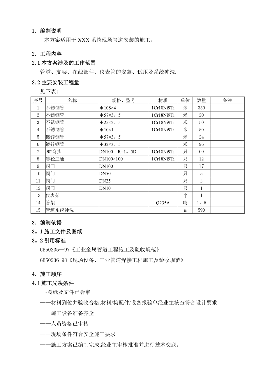 不锈钢管道安装施工方案【整理版施工方案】.doc_第3页