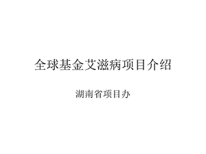 全球基金艾滋病项目介绍.ppt