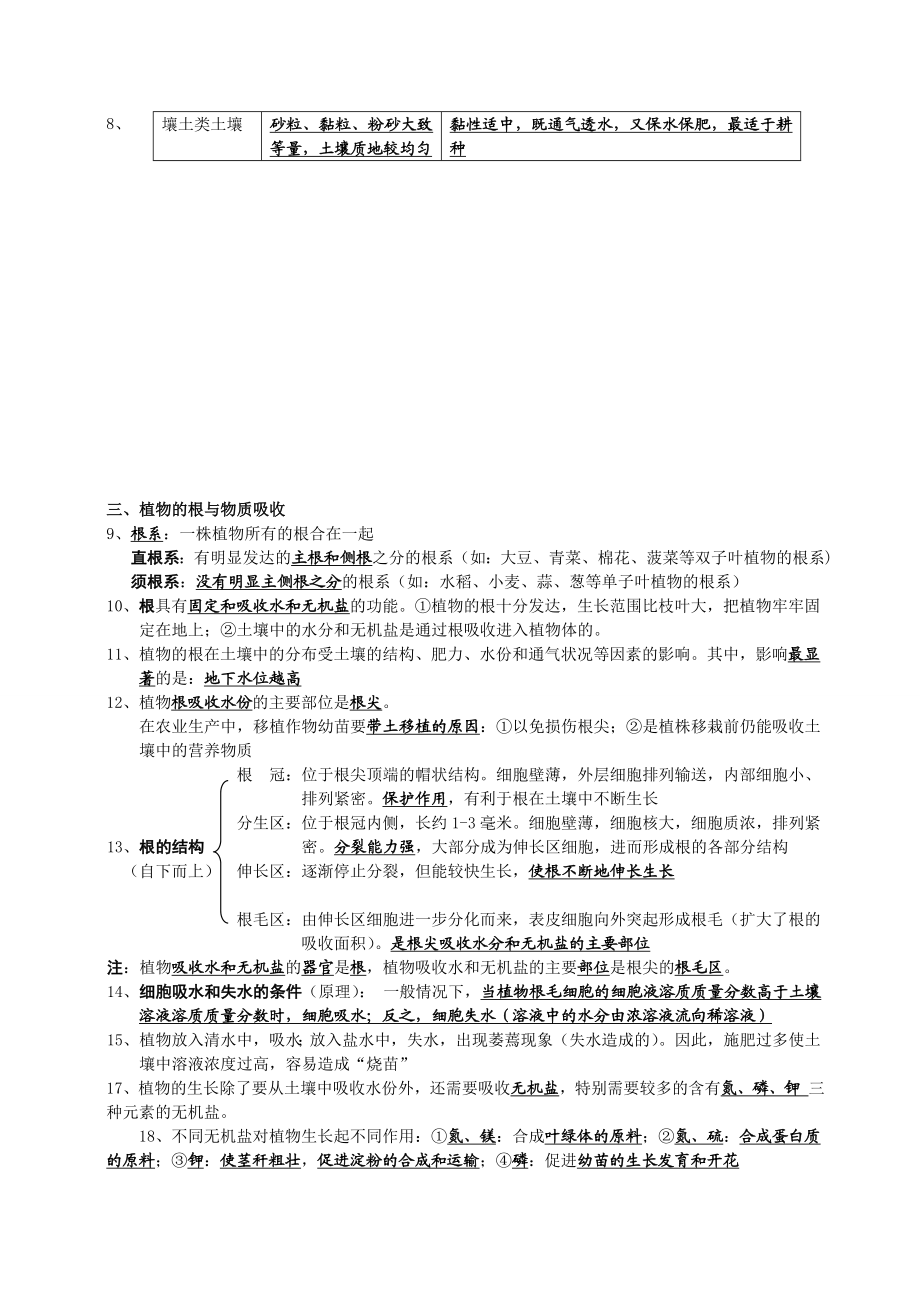 八年级下第四章植物与土壤知识点总结-.doc_第2页