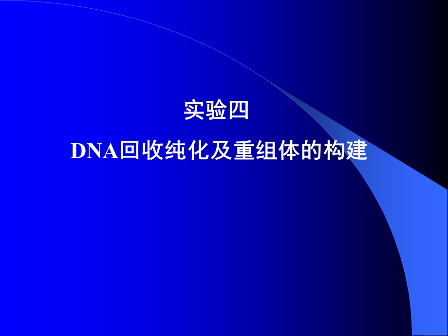 实验四DNA回收纯化及重组体的构建.ppt_第1页