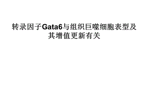 TheTranscriptionFactorGata6转录因子Gata6PowerPoint.ppt