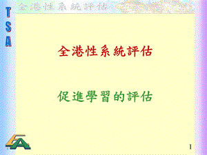 全港性系统评估促进学习的评估.ppt