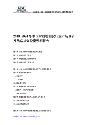 2024年中国射线检测仪行业市场调研及战略规划投资预测报告.doc