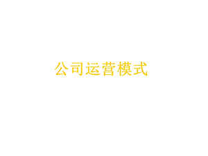 公司运营模式详解.ppt