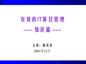 有效的it项目管理.ppt