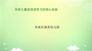 学前儿童前阅读学习的核心经验.ppt