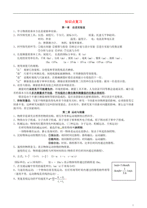 八年级物理上学期期末知识点复习-教科版.doc