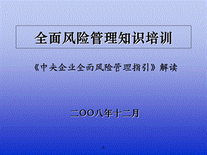 全面风险管理知识培训课件.ppt