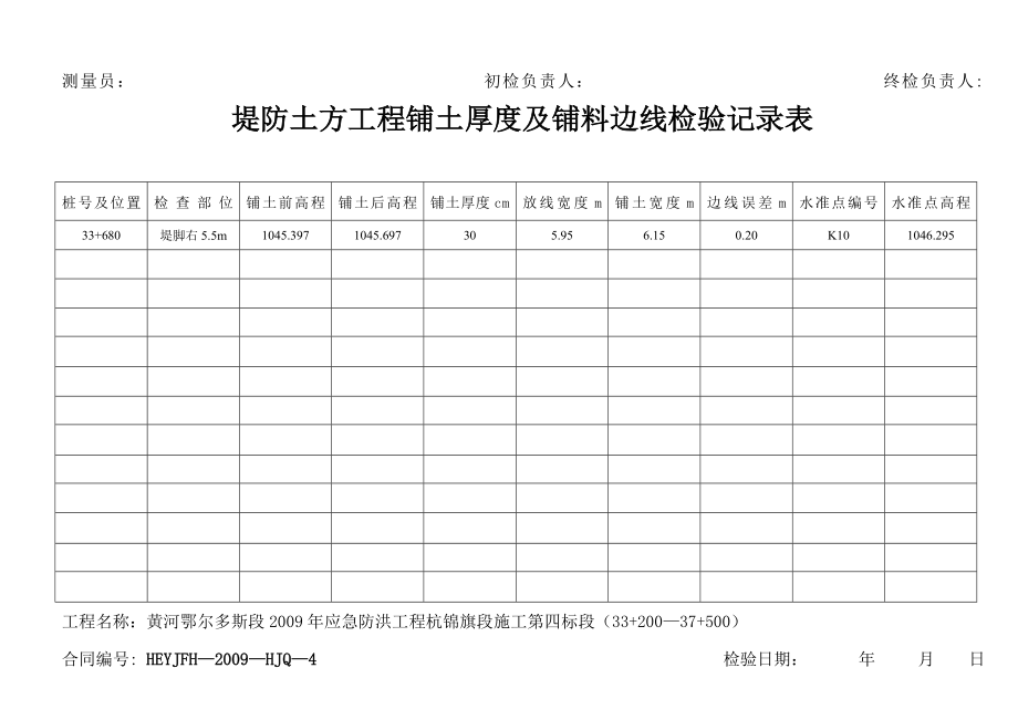 工作堤防土方工程铺土厚度及铺料边线检验记录表.doc_第3页