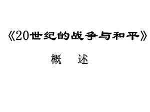 世纪的战争与和平.ppt