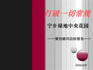 12月湖南省宁乡绿地中央花园策划顾问应标报告208页.ppt