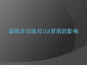 扁桃体切除对IgA肾病的影响.ppt