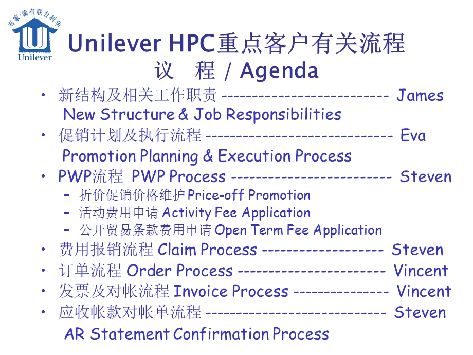 UnileverHPC重点客户有关流程.ppt_第1页