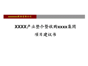 XXXX收购项目建议书.ppt