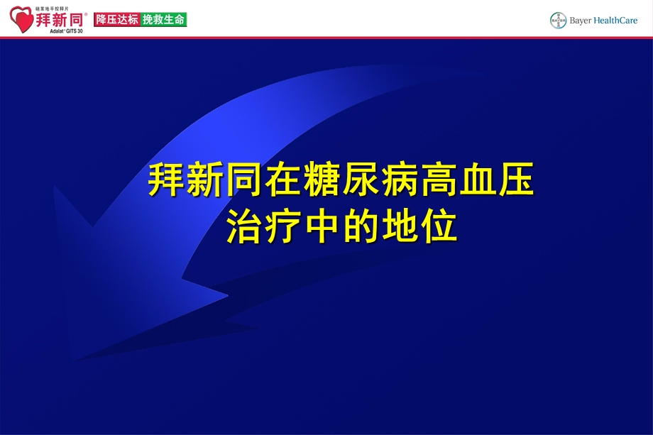 拜新同在糖尿病高血压治疗中的地位代表篇.ppt_第1页