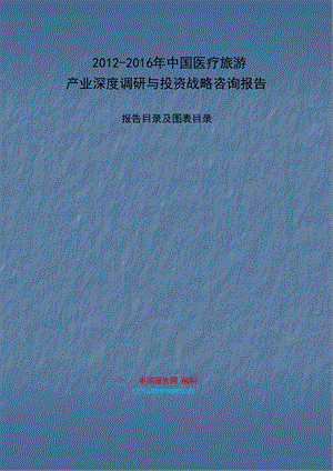 中国医疗旅游产业深度调研与投资战略咨询报告.ppt