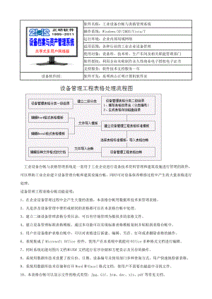 软件名称工业设备台帐与表格管理系统.doc