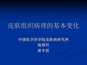 皮肤组织病理的基本变化.ppt