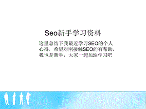 Seo新手学习资料.ppt