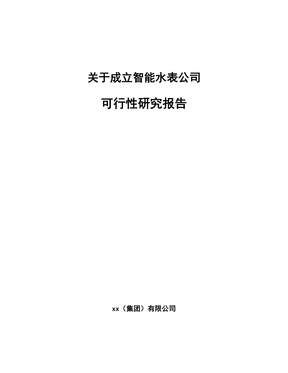 关于成立智能水表公司可行性研究报告.docx_第1页