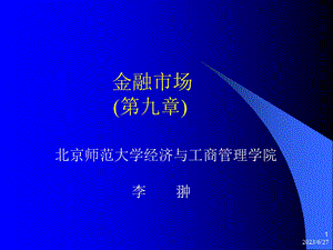 金融市场第九章.ppt