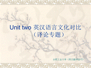 Unittwo英汉语言文化对比.ppt