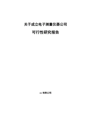 关于成立电子测量仪器公司可行性研究报告.docx