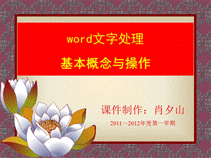 word文字处理基本概念与操作课件.ppt