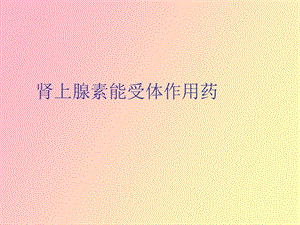 肾上腺素能受体作用药.ppt