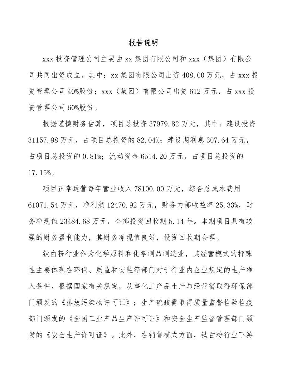 关于成立钛白粉公司可行性研究报告.docx_第2页