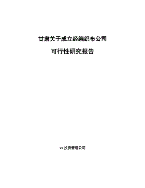 关于成立经编织布公司可行性研究报告.docx