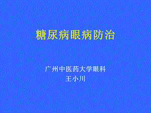 糖尿病眼病防治.ppt