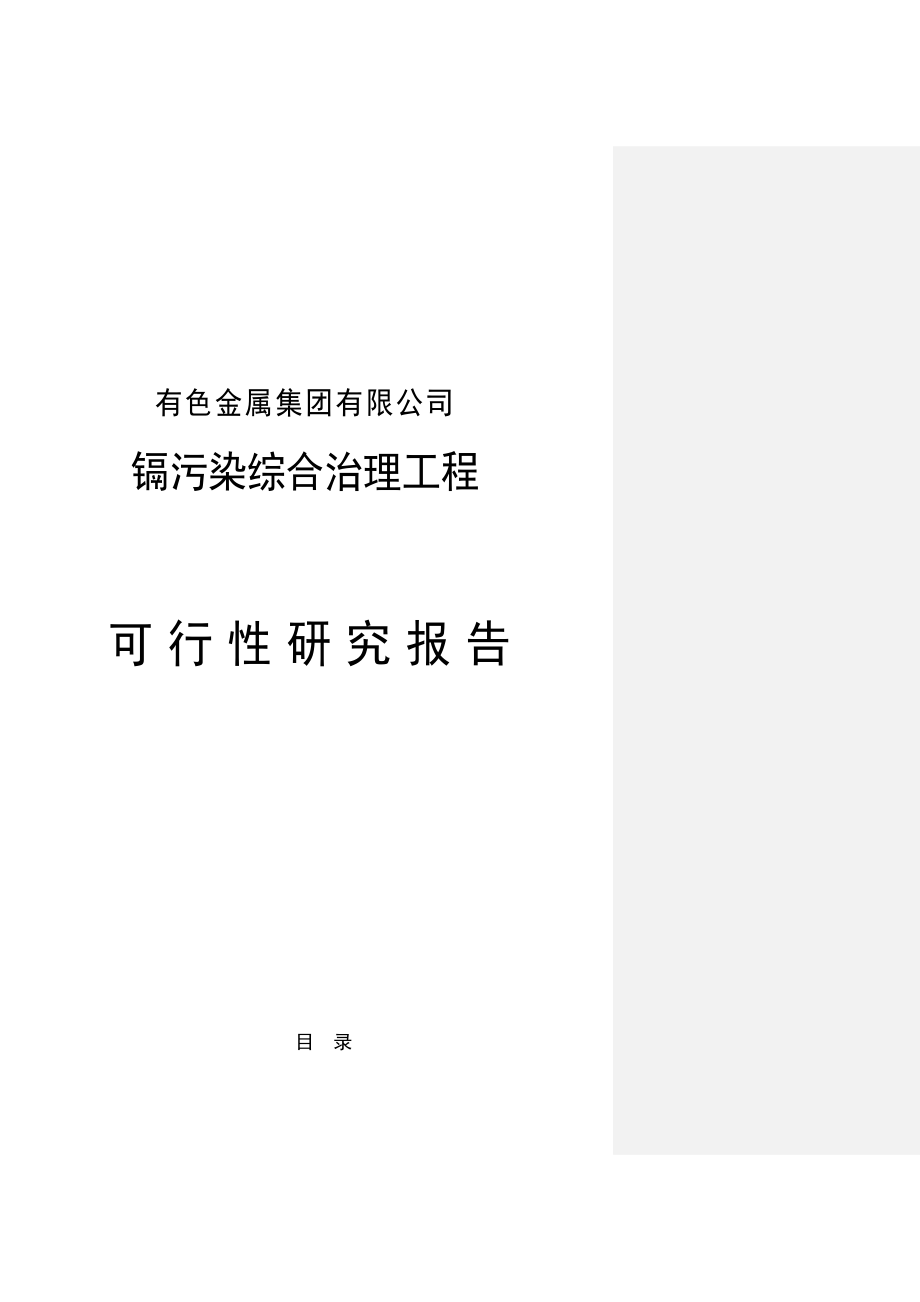 镉污染综合治理工程项目可行研究报告.doc_第1页