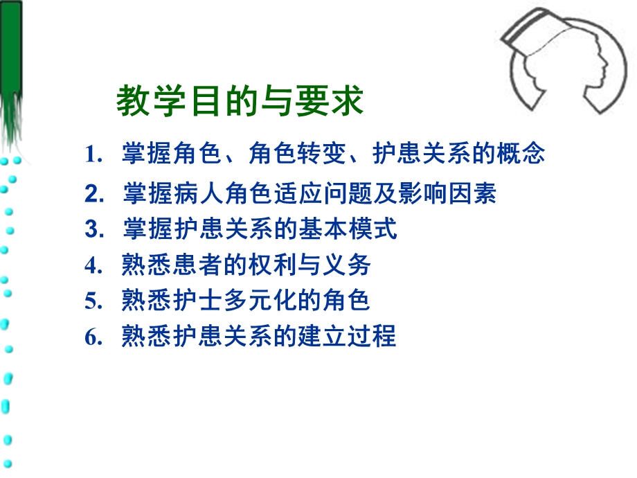 教学目的与要求掌握角色角色转变护患关系的概念掌握.ppt_第1页