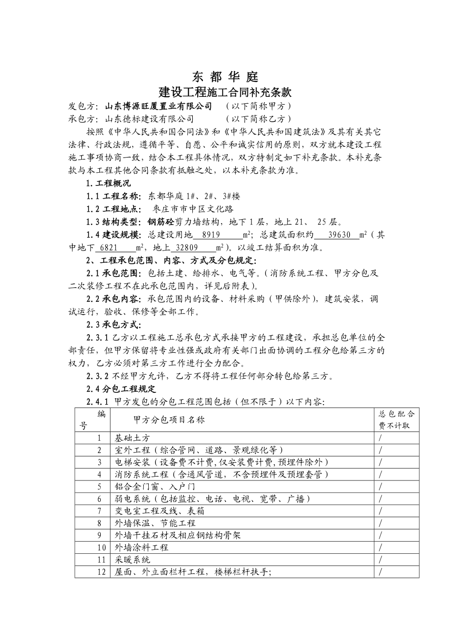 gp建设工程施工合同补充条款.doc_第1页