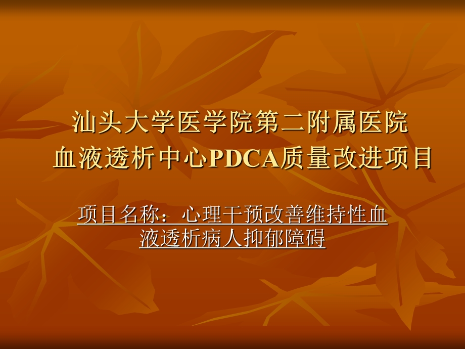 血透中心PDCA质量改进项目记录表.ppt_第1页