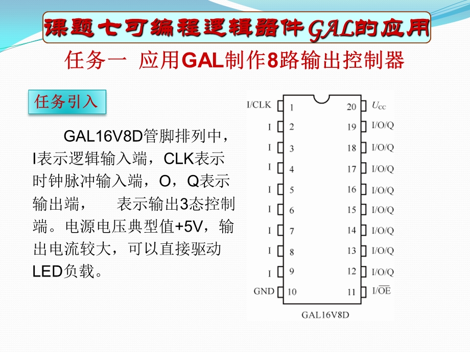 课题七可编程逻辑器件GAL的应用.ppt_第3页