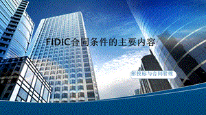 FIDIC合同条件的主要内容招投标与合同管理.ppt