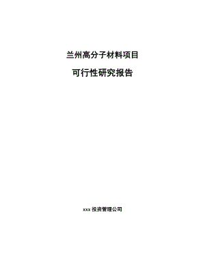 兰州高分子材料项目可行性研究报告.docx