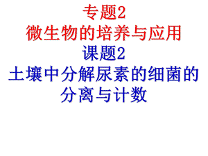 课题2土壤中分解尿素的细菌的分离与计数.ppt