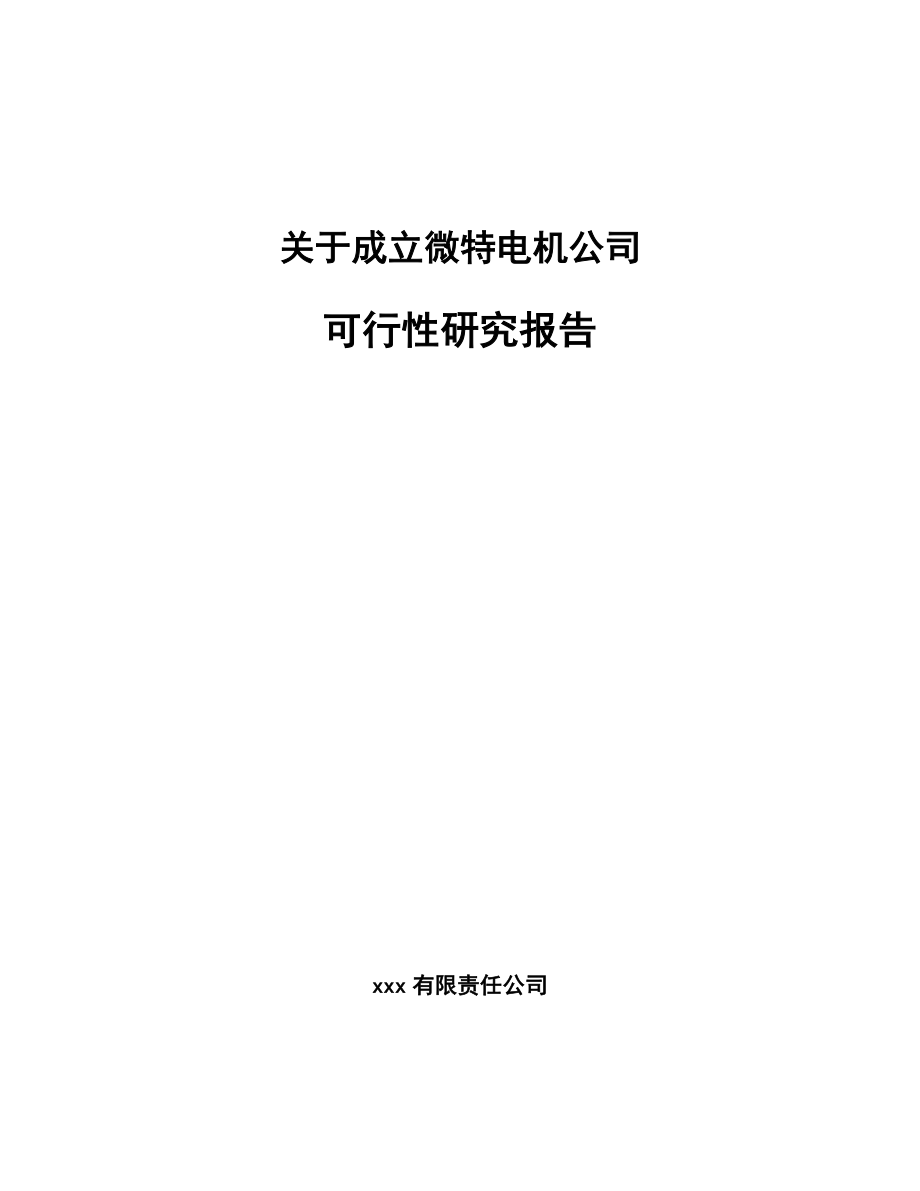 关于成立微特电机公司可行性研究报告.docx_第1页