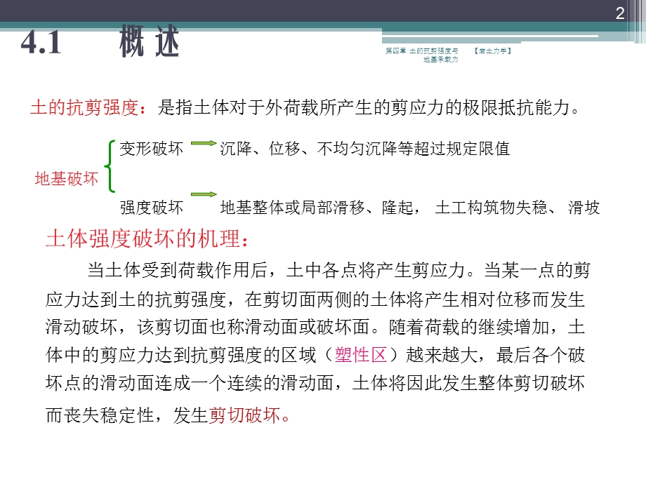 工程地质与地基基础蔡燕燕第4章 土的抗剪强度与地基承载力.ppt_第2页