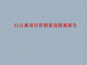 XX公寓项目营销策划提案报告162页.ppt