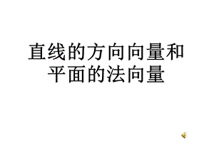 直线的方向向量和平面的法向量.ppt