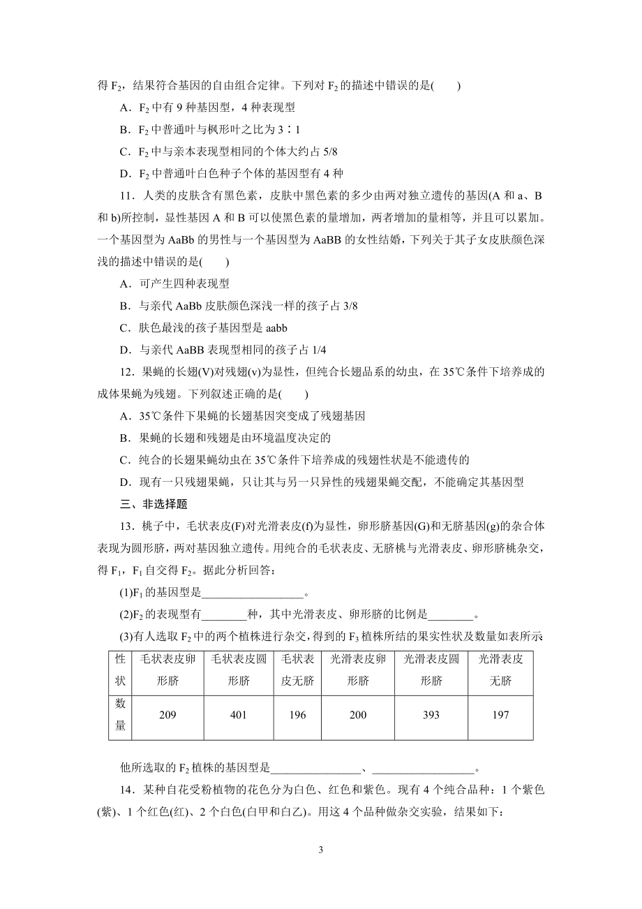 必修2第二单元第二讲基因的自由组合规律.doc_第3页