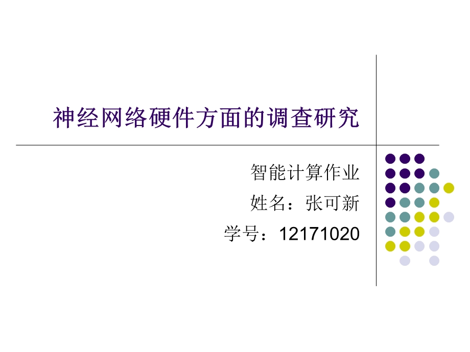 神经网络硬件方面的调查研究.ppt_第1页