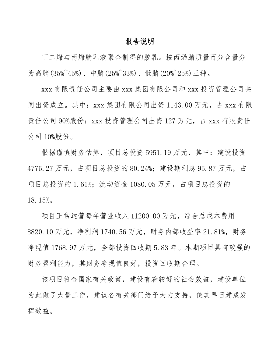 关于成立丁腈胶乳公司可行性研究报告模板参考.docx_第2页